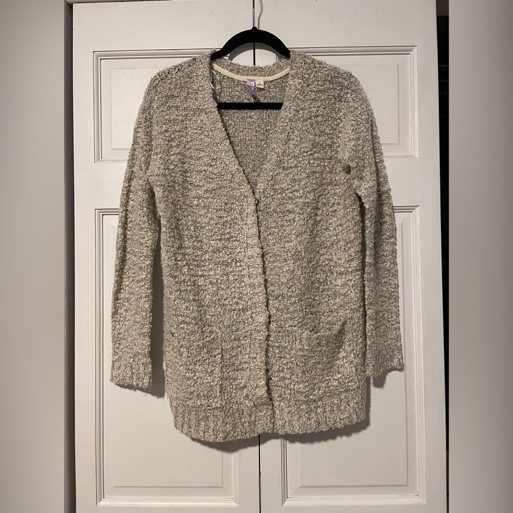 Gray button sweater